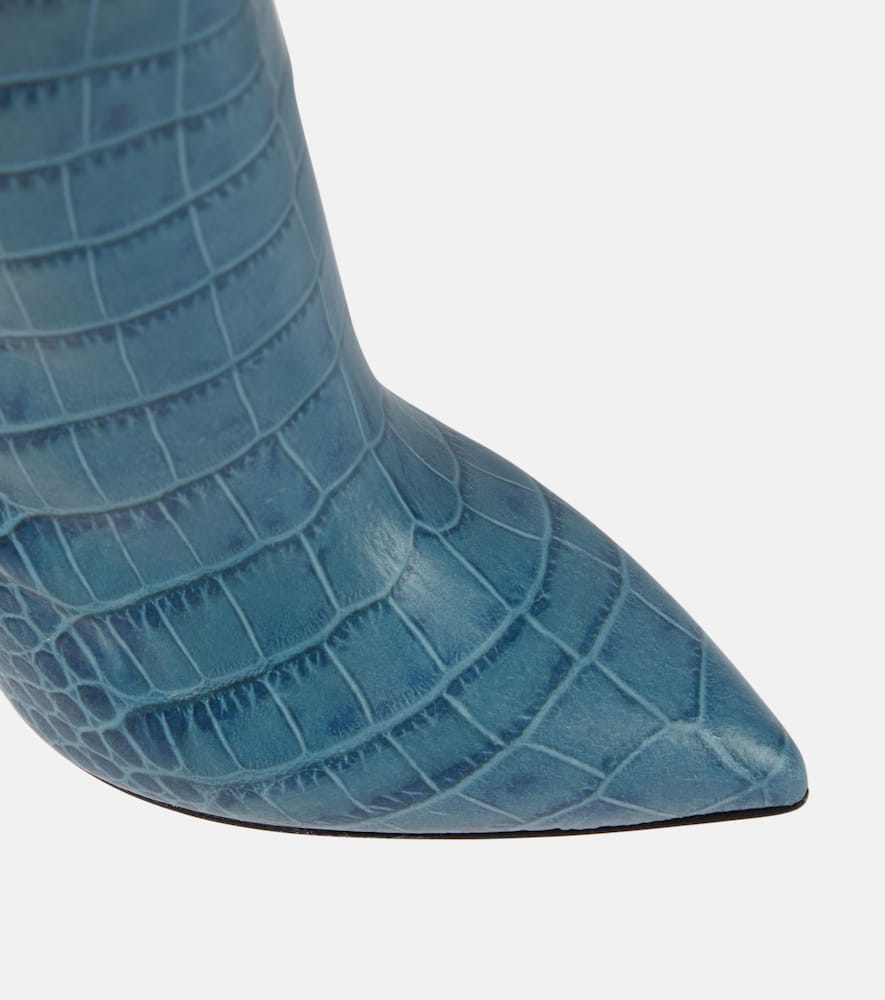 Paris Texas Croc-effect leather knee-high boots