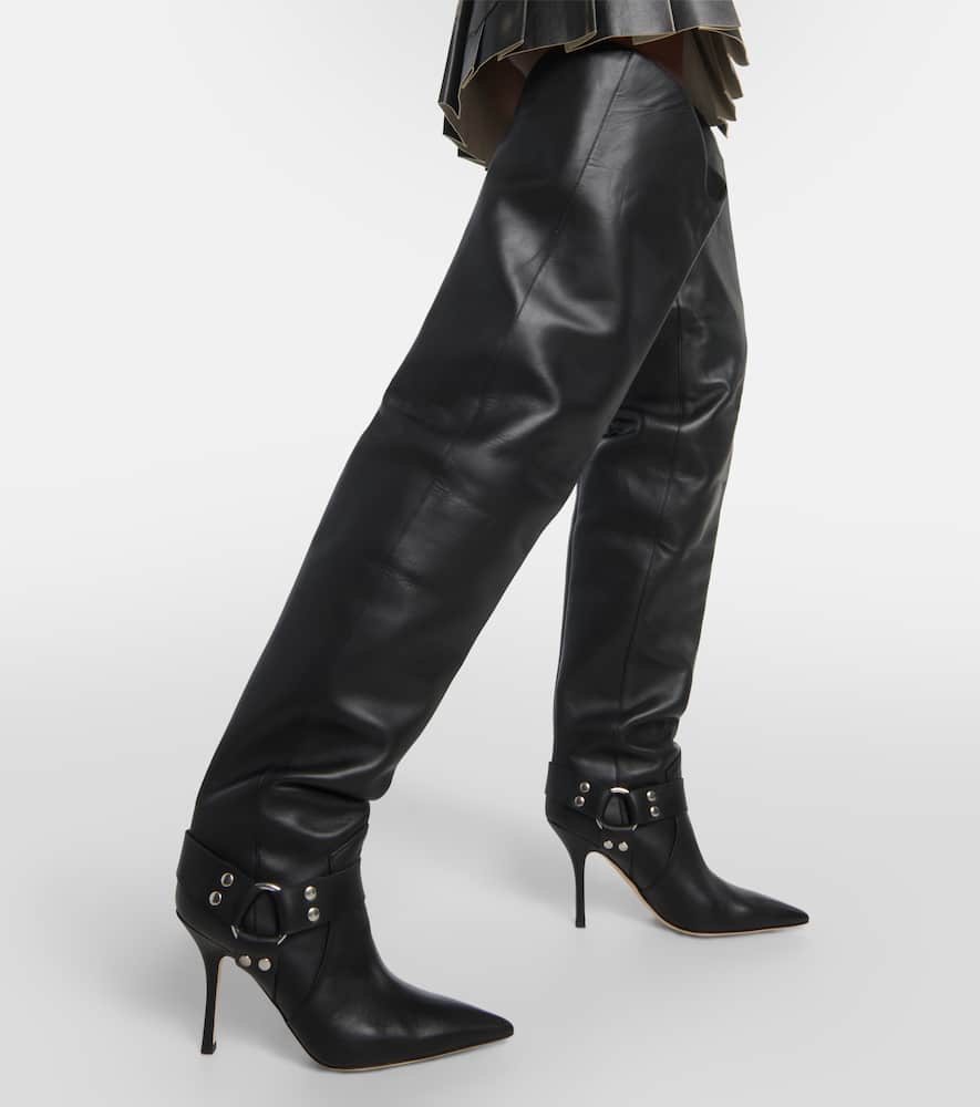 Paris Texas June leather over-the-knee boots