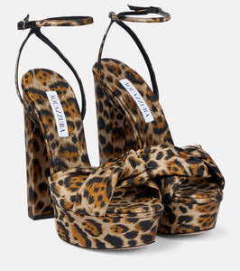 Aquazzura Olie Plateau 140 leopard-print sandals