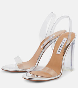 Aquazzura So Nude 105 PVC slingback sandals