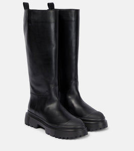 Hogan Leather knee-high boots