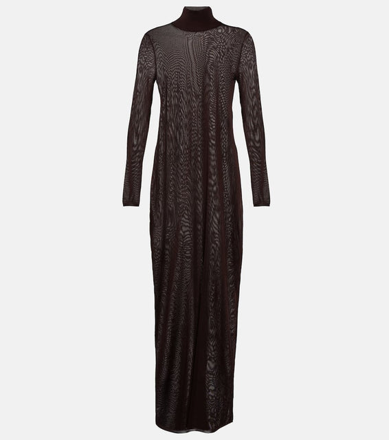 Alaia High-neck knit maxi dress