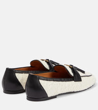Tod's Tasseled boucl√É¬© and leather loafers