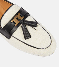 Tod's Tasseled boucl√É¬© and leather loafers