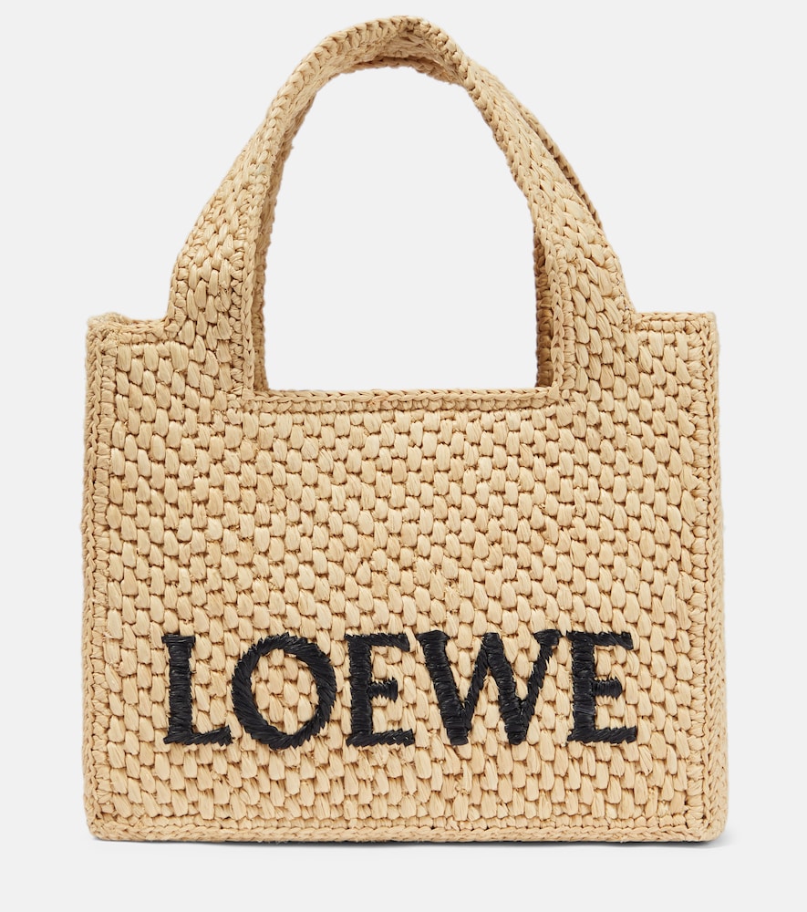 Loewe Paula's Ibiza logo raffia tote bag - Loewe Paula's Ibiza 标志拉菲草手提包