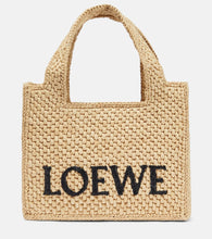 Loewe Paula's Ibiza logo raffia tote bag - Loewe Paula's Ibiza 标志拉菲草手提包