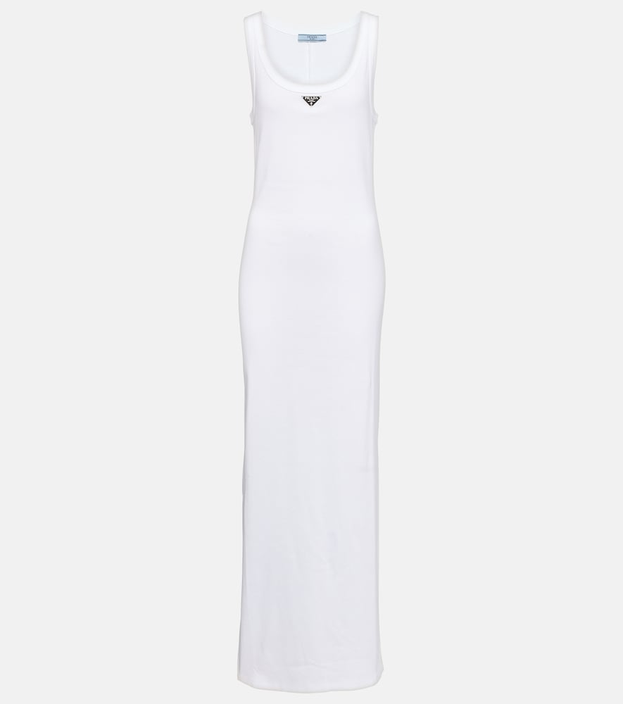 Prada Logo cotton jersey maxi dress. Prada Logo 棉质针织长裙