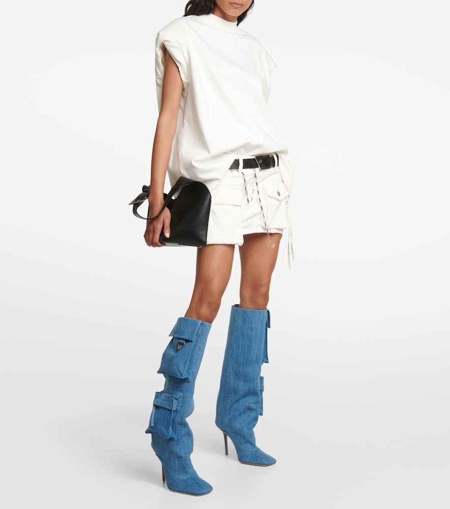The Attico Sienna Tube denim knee-high boots