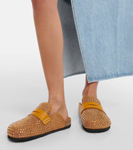 JW Anderson Crystal-embellished suede slippers