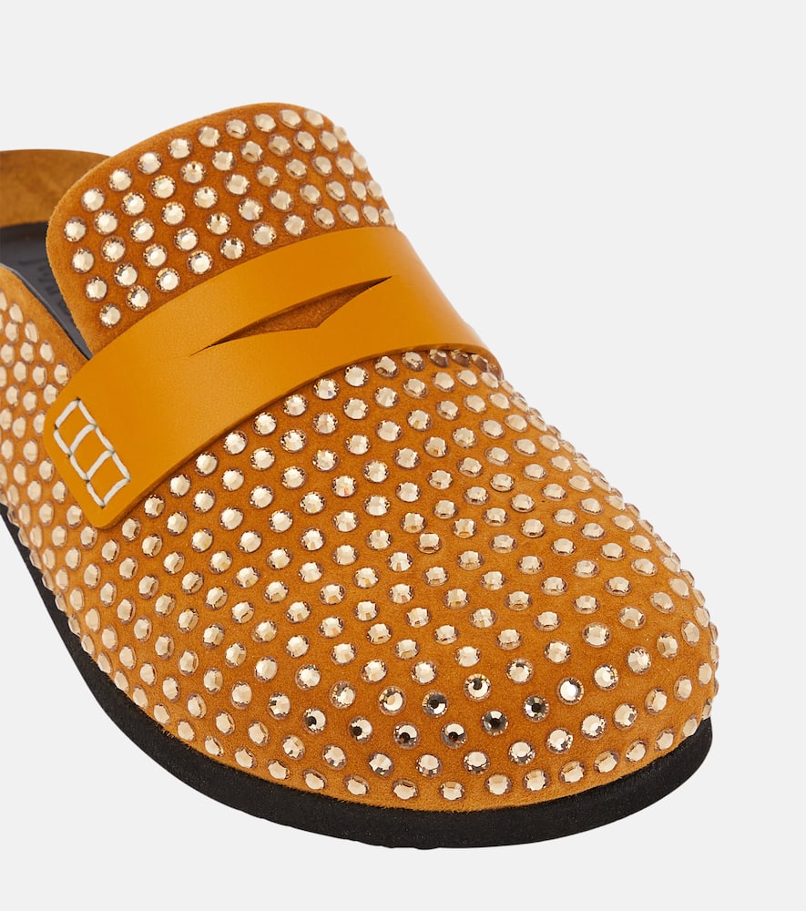 JW Anderson Crystal-embellished suede slippers