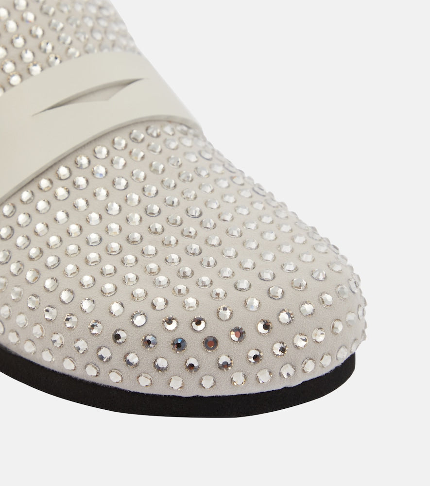 JW Anderson Crystal-embellished suede slippers