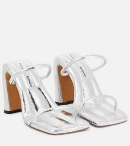 Proenza Schouler Square Slide metallic leather sandals