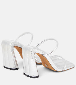 Proenza Schouler Square Slide metallic leather sandals
