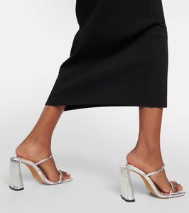 Proenza Schouler Square Slide metallic leather sandals