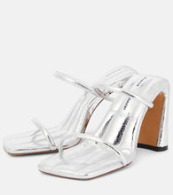 Proenza Schouler Square Slide metallic leather sandals