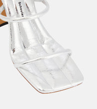 Proenza Schouler Square Slide metallic leather sandals