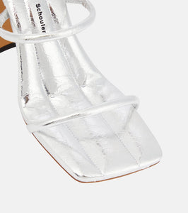 Proenza Schouler Square Slide metallic leather sandals