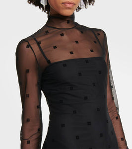 Givenchy 4G flocked tulle maxi dress