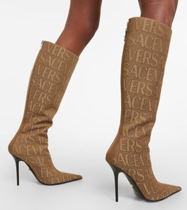 Versace Versace Allover knee-high boots
