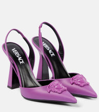 Versace La Medusa leather slingback pumps