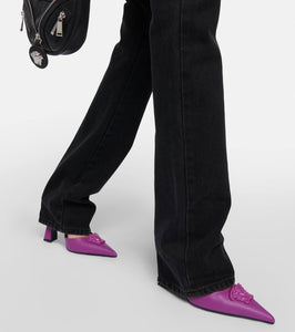 Versace La Medusa leather slingback pumps