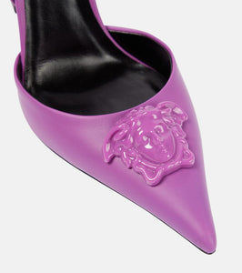 Versace La Medusa leather slingback pumps
