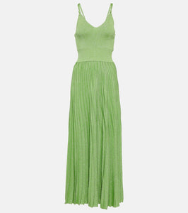 Proenza Schouler Pleated metallic knit maxi dress