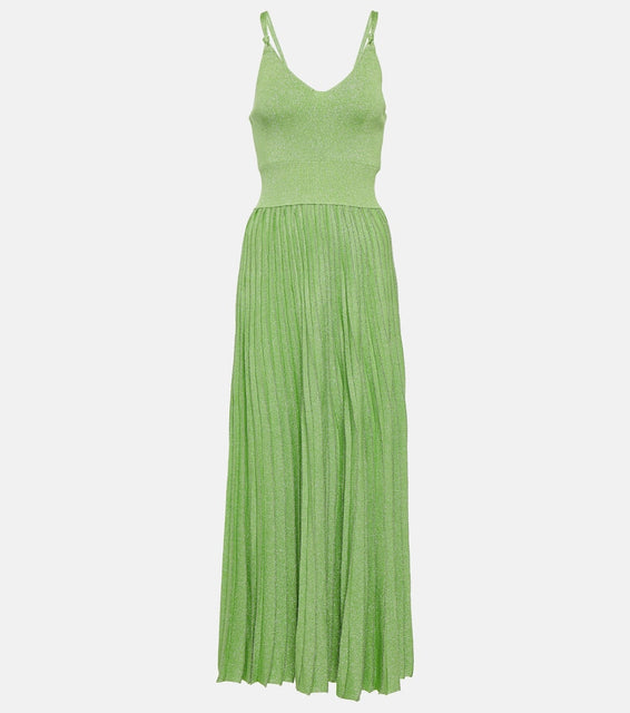 Proenza Schouler Pleated metallic knit maxi dress