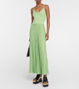 Proenza Schouler Pleated metallic knit maxi dress