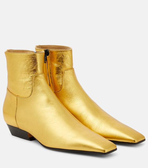Khaite Marfa metallic leather ankle boots