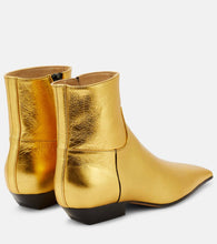 Khaite Marfa metallic leather ankle boots