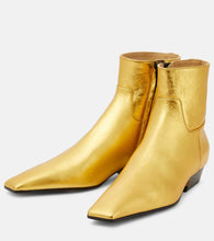 Khaite Marfa metallic leather ankle boots