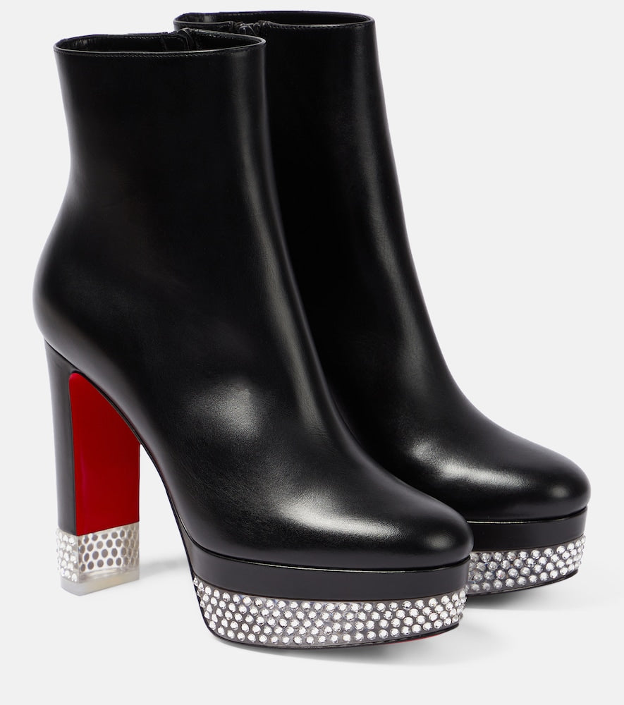 Black Christian Louboutin Cassandribooty leather ankle boots - High Heels