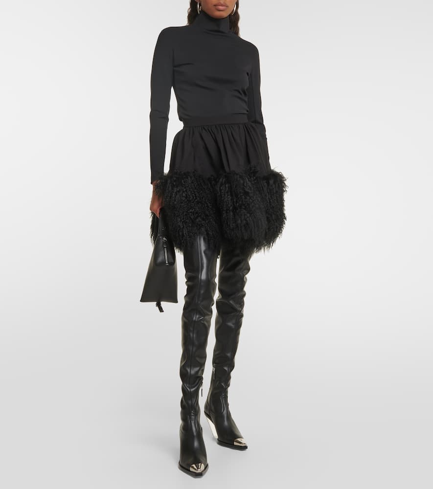 David Koma Logo over-the-knee boots