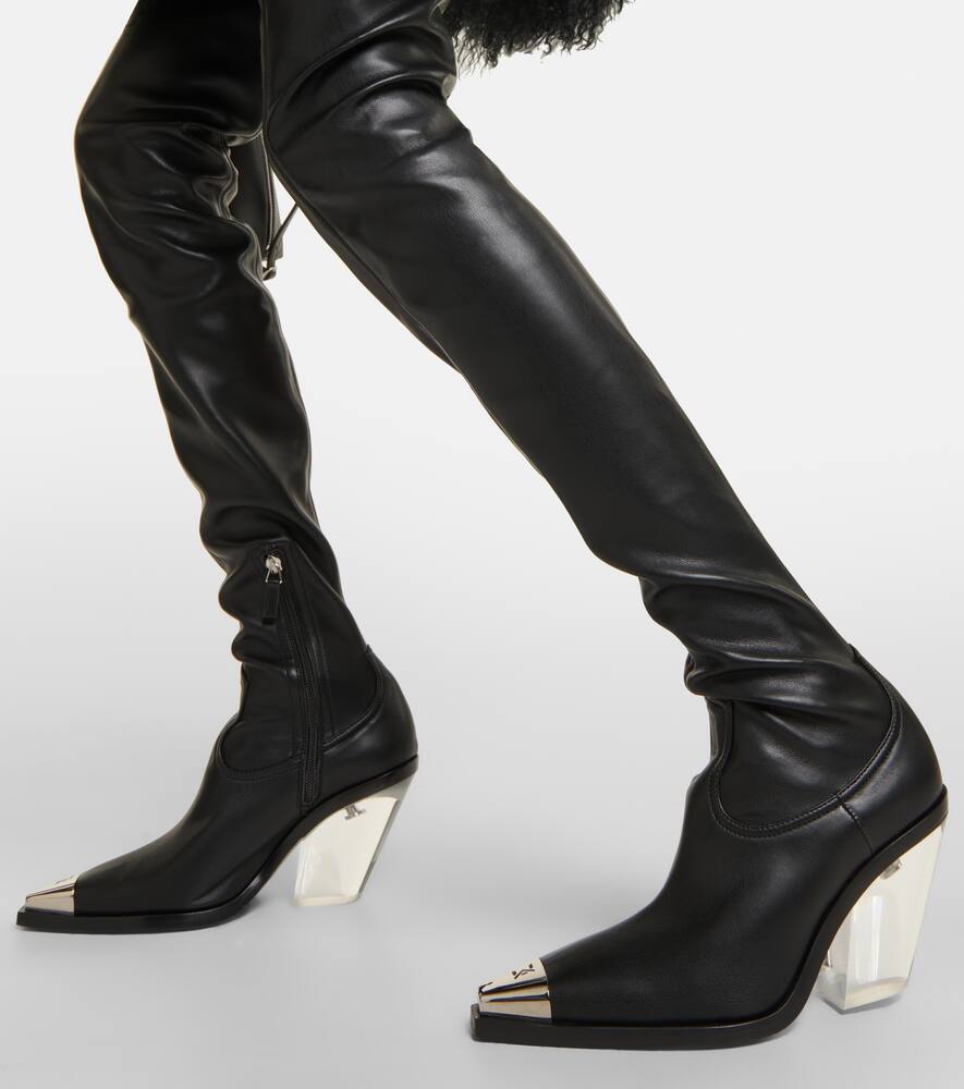 David Koma Logo over-the-knee boots