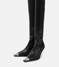 David Koma Faux leather over-the-knee boots