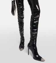 David Koma Patent over-the-knee boots