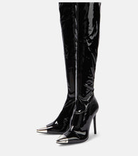 David Koma Patent over-the-knee boots