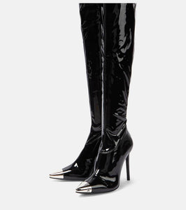 David Koma Patent over-the-knee boots