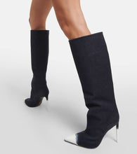 Tom Ford Bleached denim knee-high boots