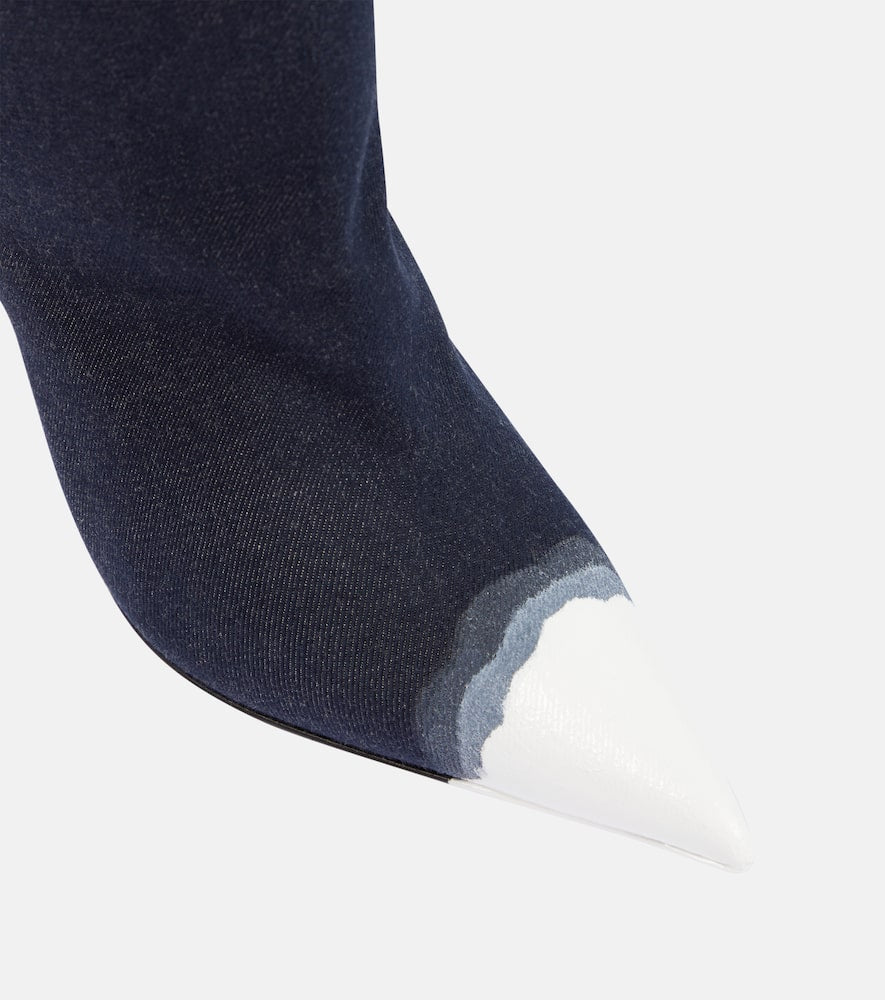 Tom Ford Bleached denim knee-high boots