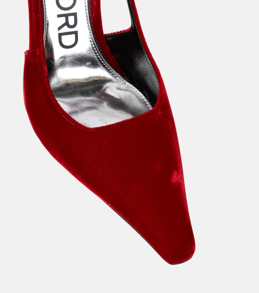 Tom Ford Embellished velvet slingback pumps