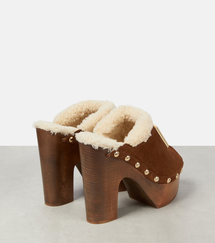 Dolce&Gabbana Logo suede platform clogs