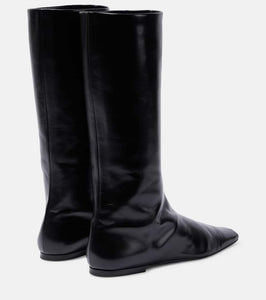 The Row Bette leather knee-high boots