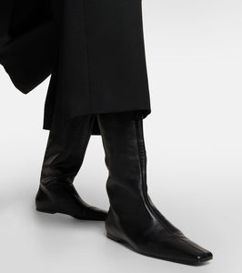 The Row Bette leather knee-high boots