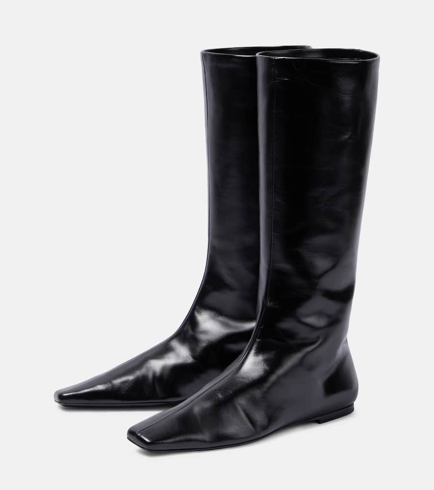 The Row Bette leather knee-high boots