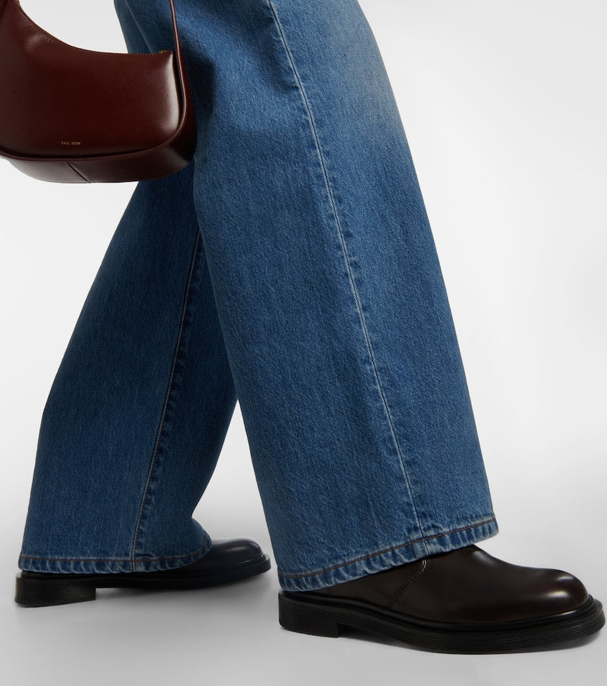 The Row Elastic Ranger leather ankle boots