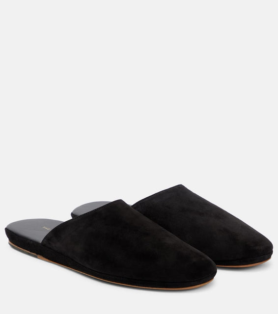 The Row Franco suede slides
