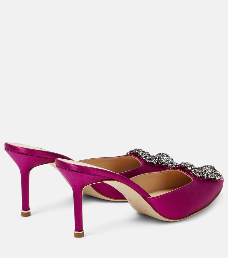Manolo Blahnik Hangisimu 70 embellished satin mules
