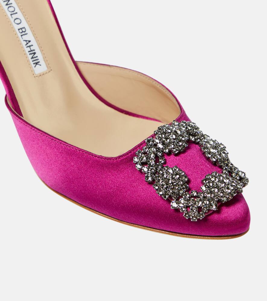 Manolo Blahnik Hangisimu 70 embellished satin mules